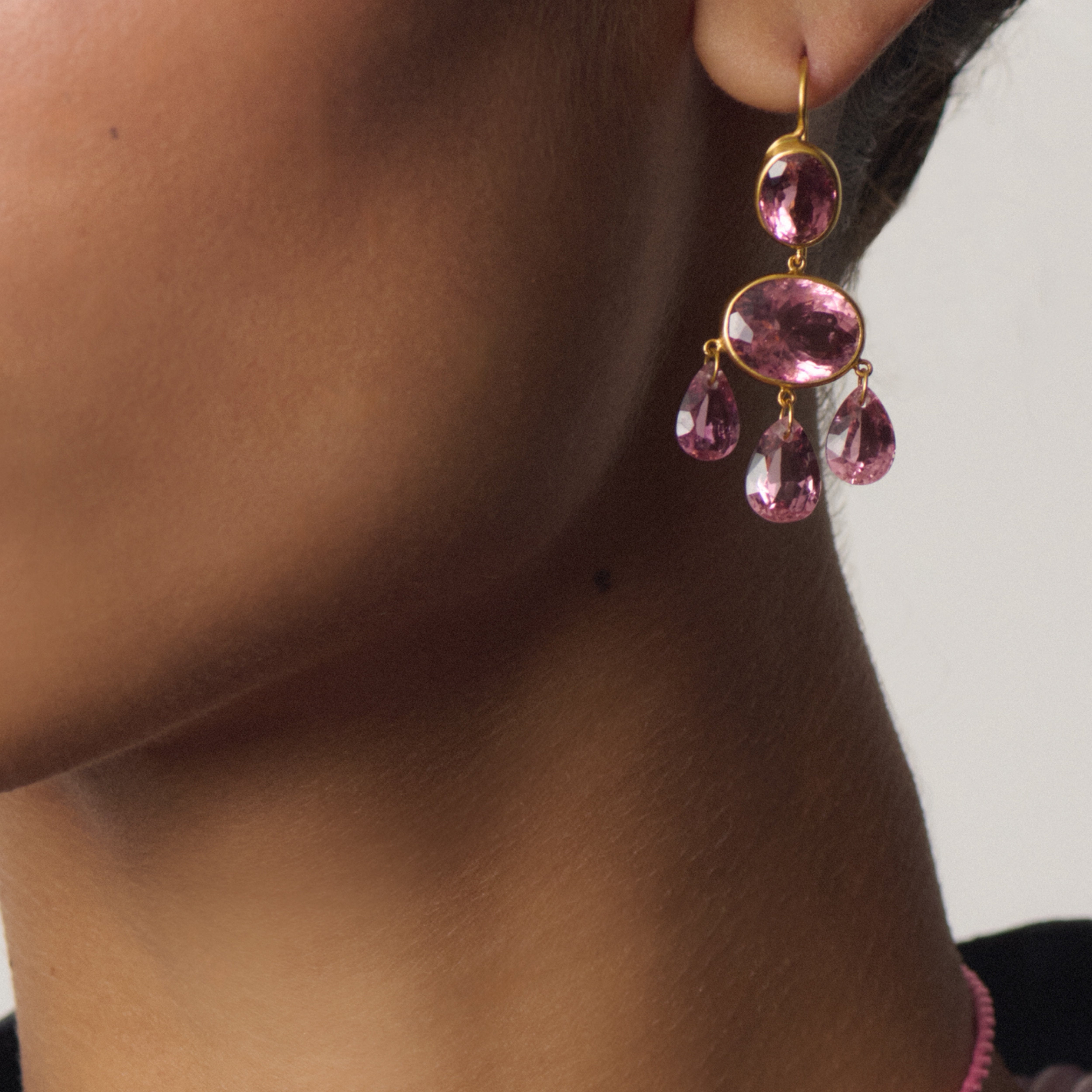 Gabrielle D'Estree Earrings With Pink Tourmaline