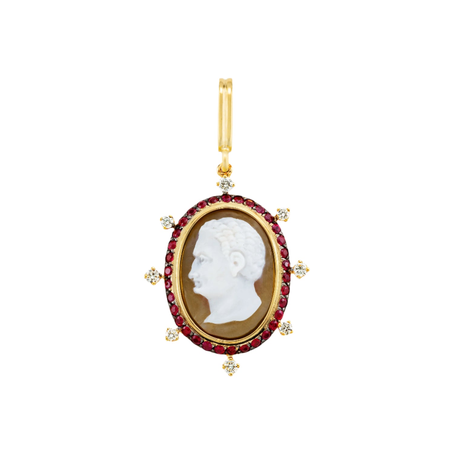 Diamond & Ruby Precious Cameo Charm