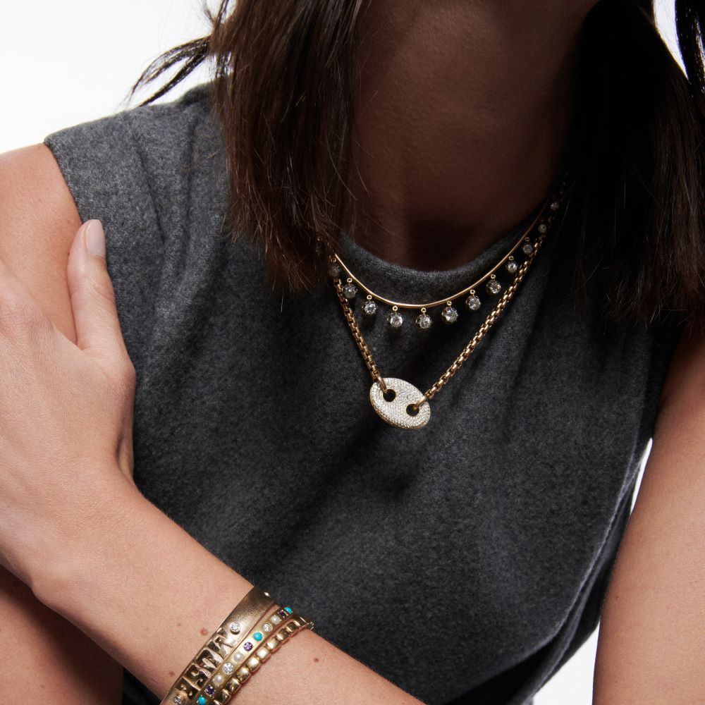 Diamond Pavè Nautical Link Necklace