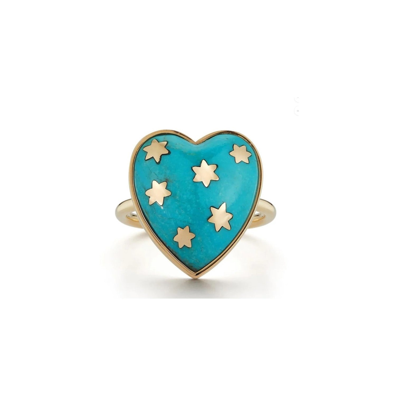 Turquoise Anna Heart Ring in Yellow Gold