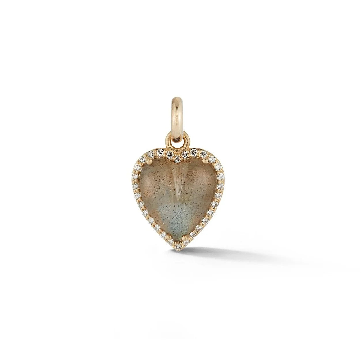 Alana Heart Charm with Labradorite, Diamond