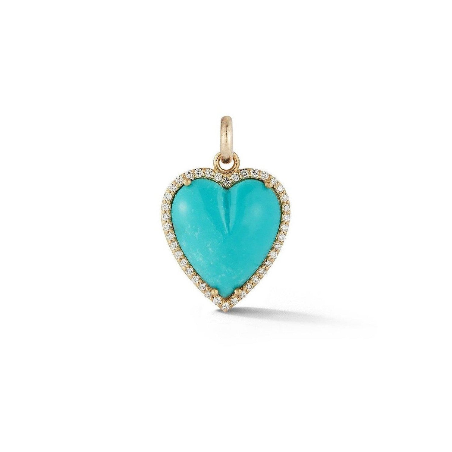 Alana Large Heart Charm with Turquoise and diamond