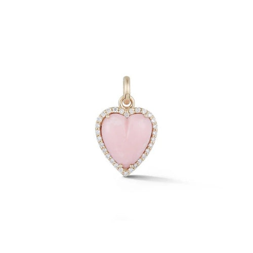 Alana Heart Charm with Pink Opal and diamonds