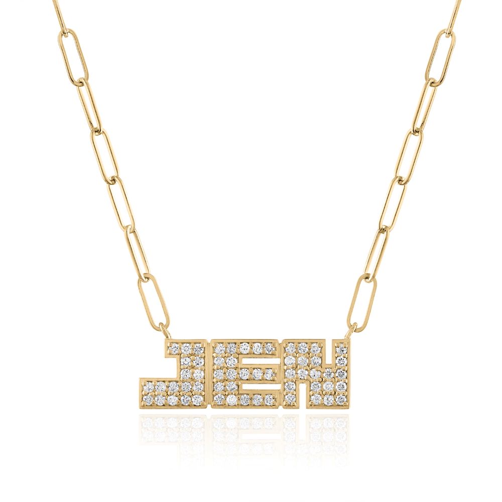 JEN Diamond Nameplate Necklace