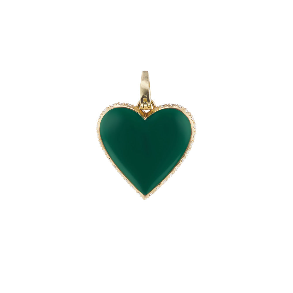 Green and Coral Amortentia Double Sided Heart Charm