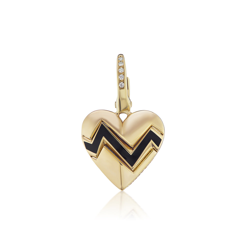 Small Heart Throb Charm Black