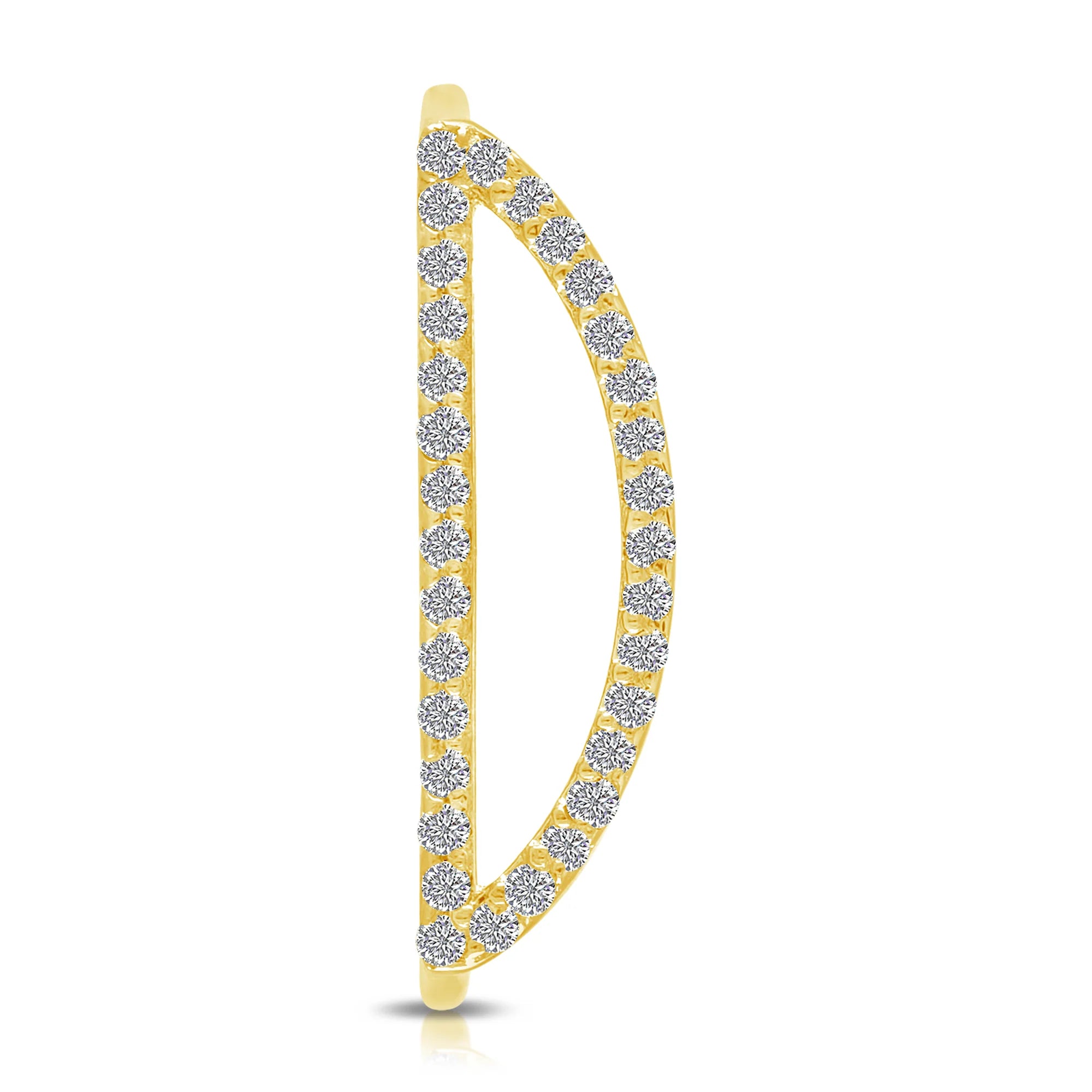 Pavè White Diamond Initial Ring in Yellow Gold