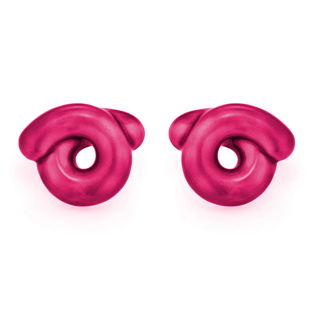 Flamingo Pink Tarallo Earrings in Silver