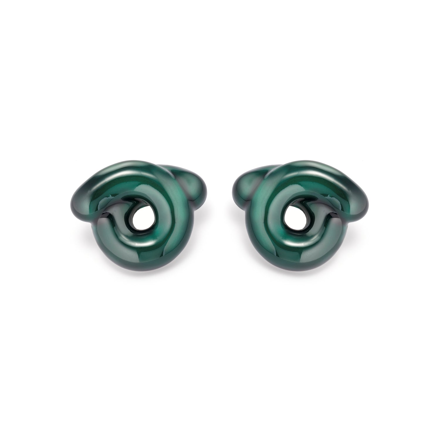 Emerald Green Tarallo Stud Earrings