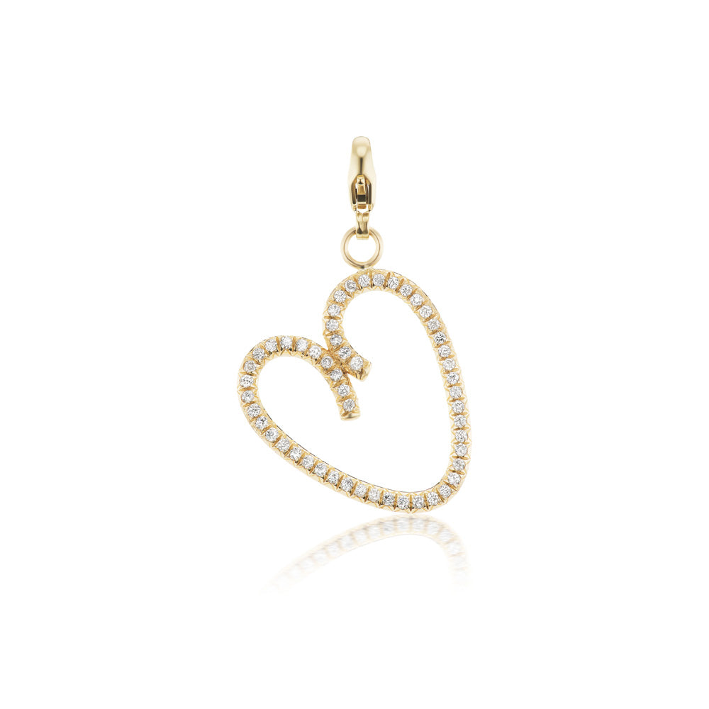 Diamond Open Heart Charm