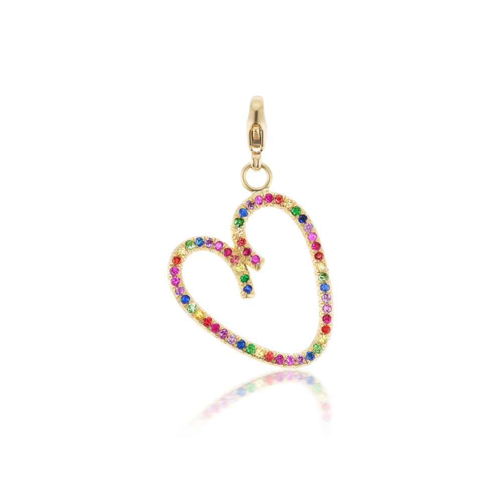 Multi-Color Open Heart Charm