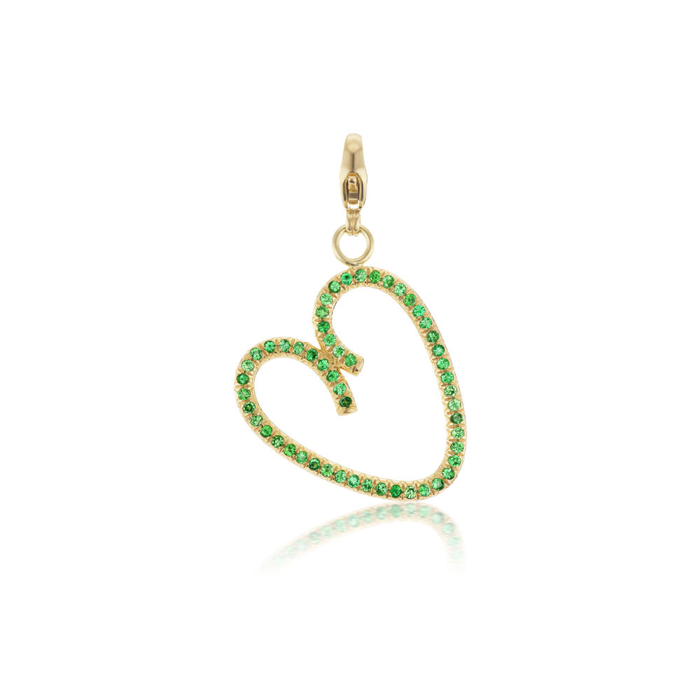 Tsavorite Open Heart Charm