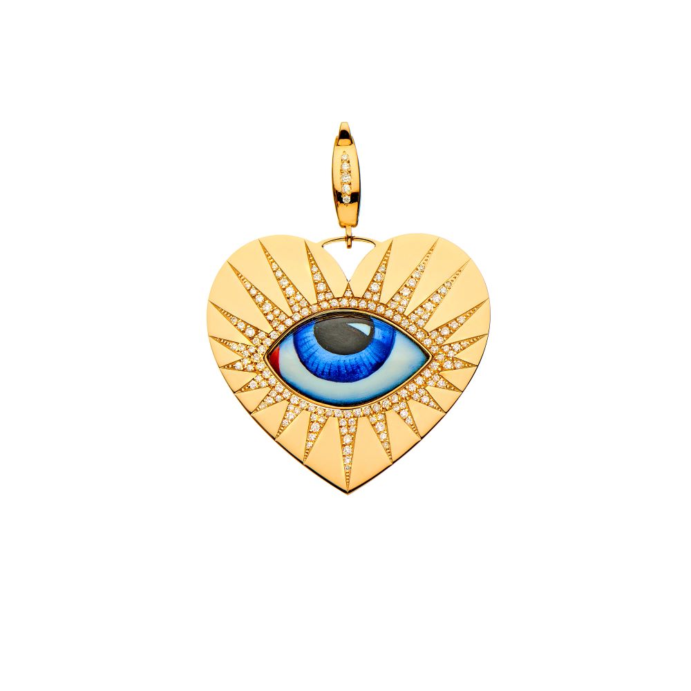 Blue Eye Heart Charm