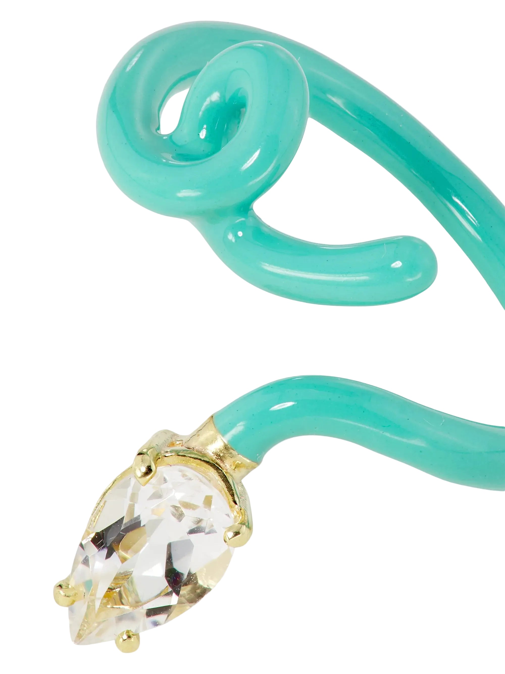 Hint of Mint Baby Vine Ring with Rock Crystal