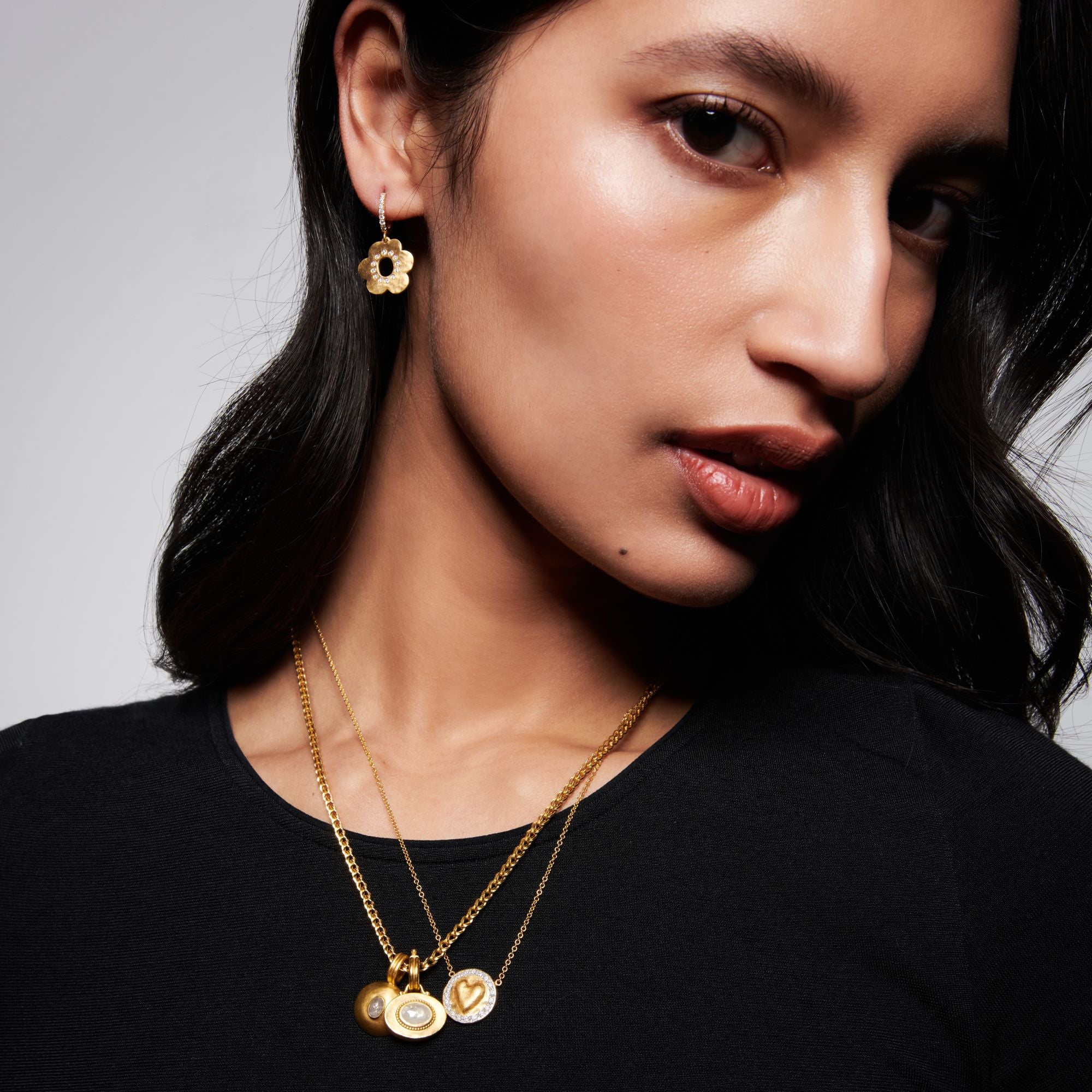 Coin Heart Diamond Necklace