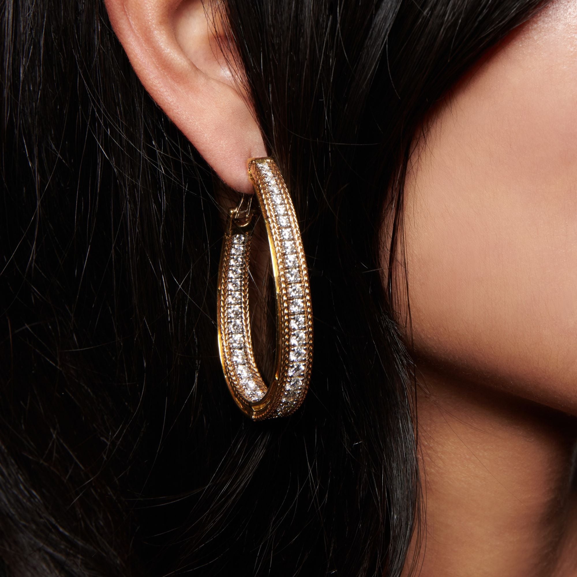 Together Gold Oval Hoop Earrings