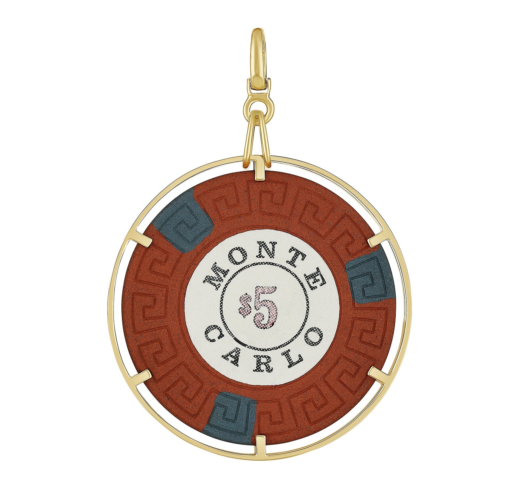 Monte Carlo Chip Pendant in Yellow Gold