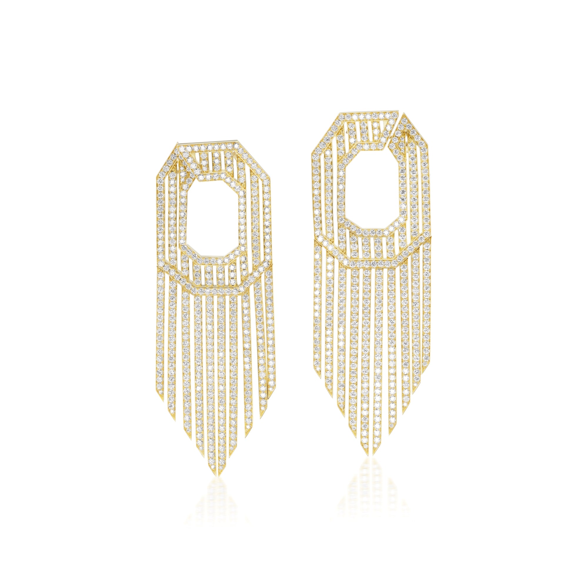 Yellow Gold Fringe Earrings