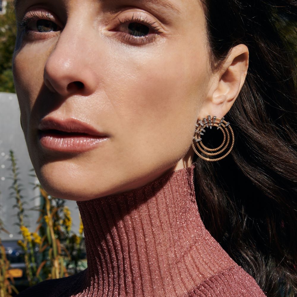 Together Tapered Diamond Earrings