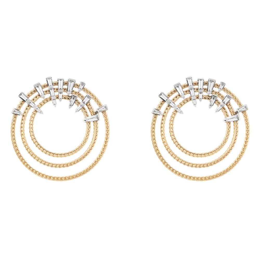 Together Tapered Diamond Earrings
