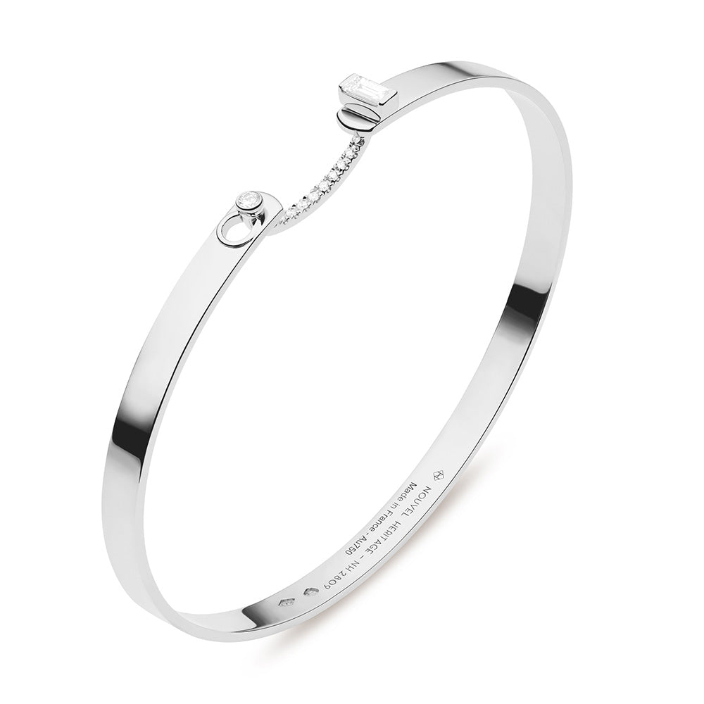 Dinner Date Mood Bangle in White Gold