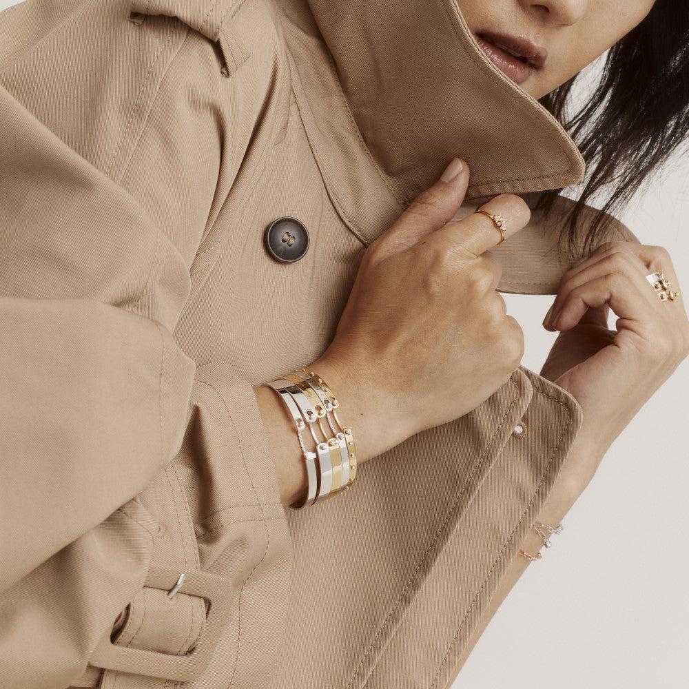 Dinner Date Mood Bangle in White Gold