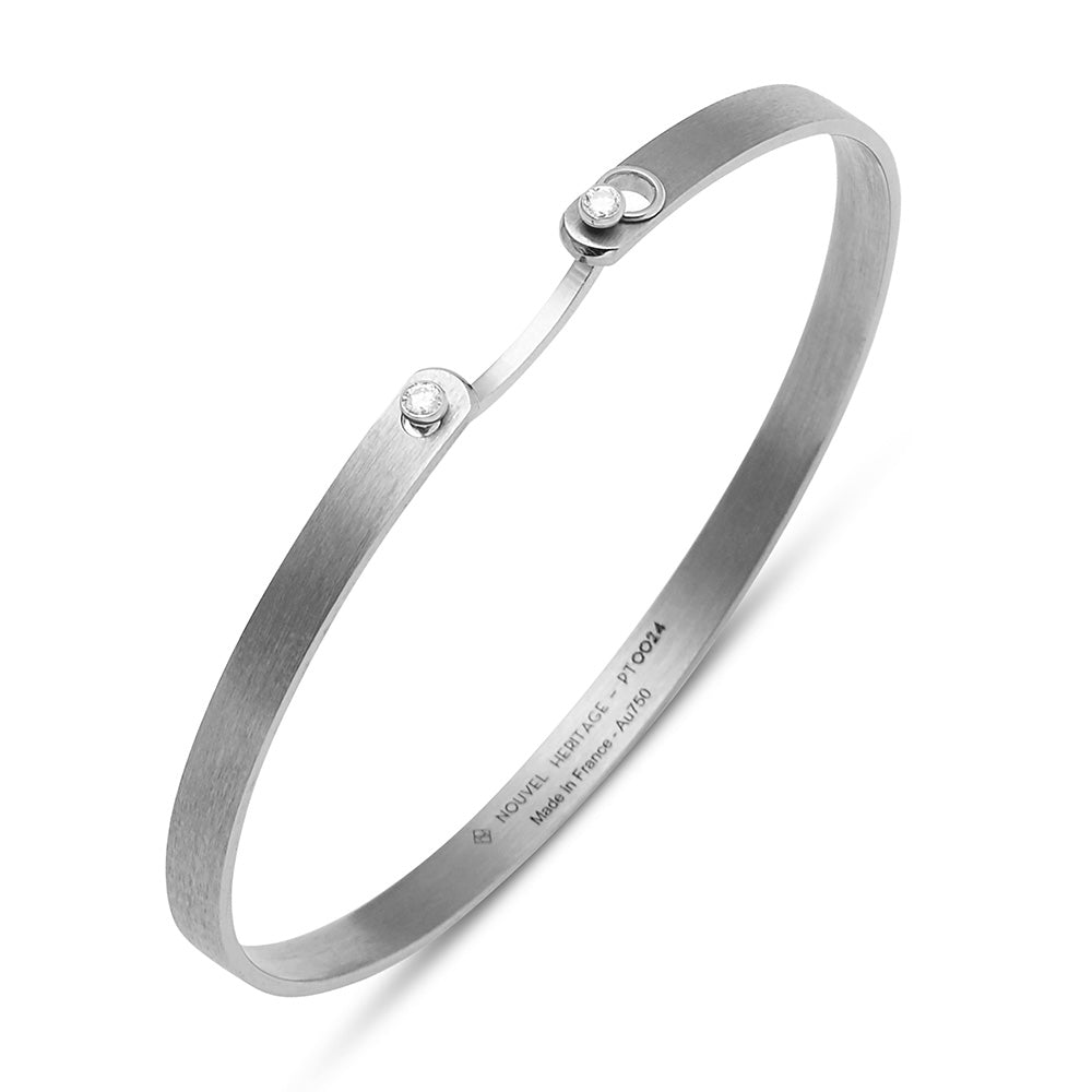 Paris From The Sky Mood Bangle in White Gold