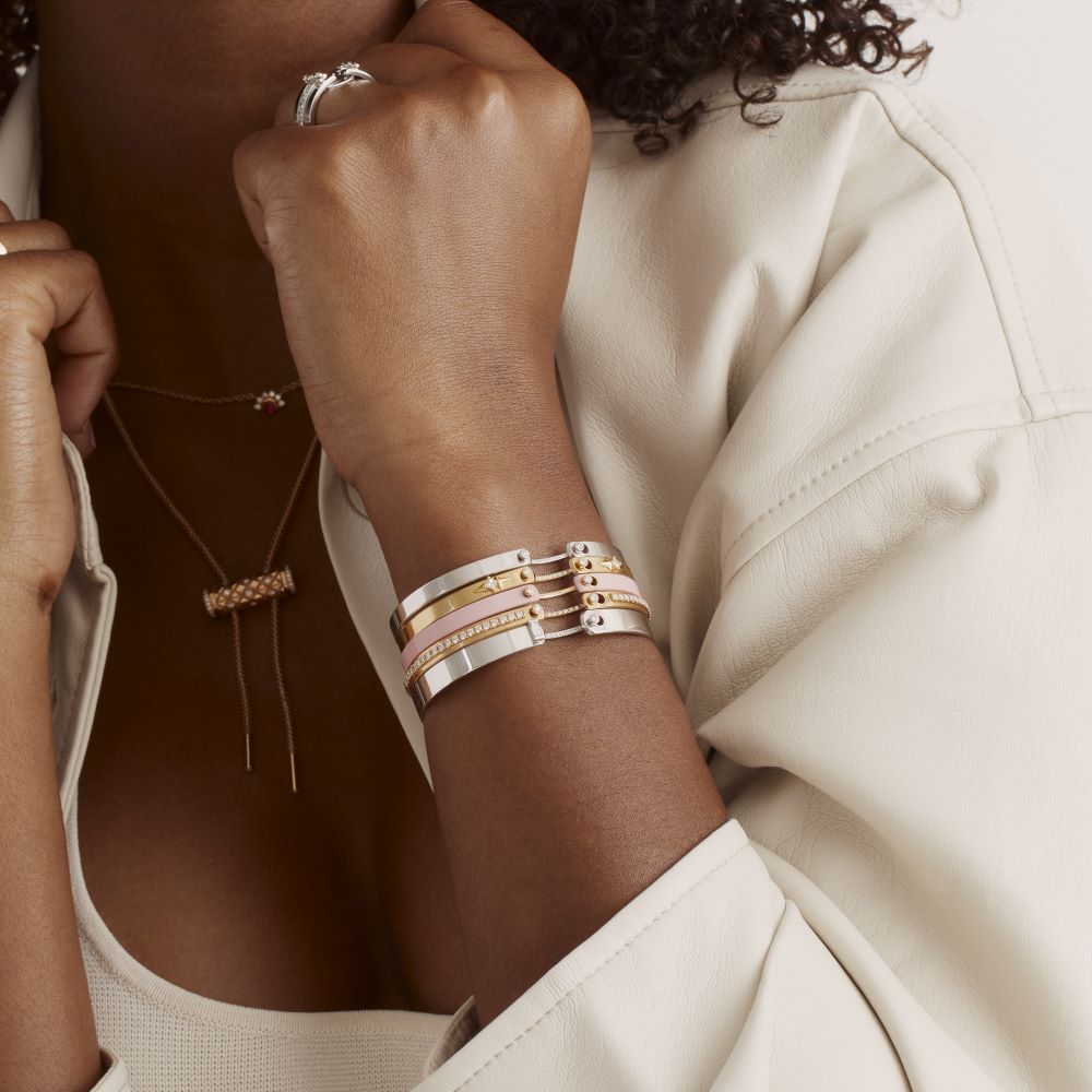 Paris From The Sky Mood Bangle in White Gold