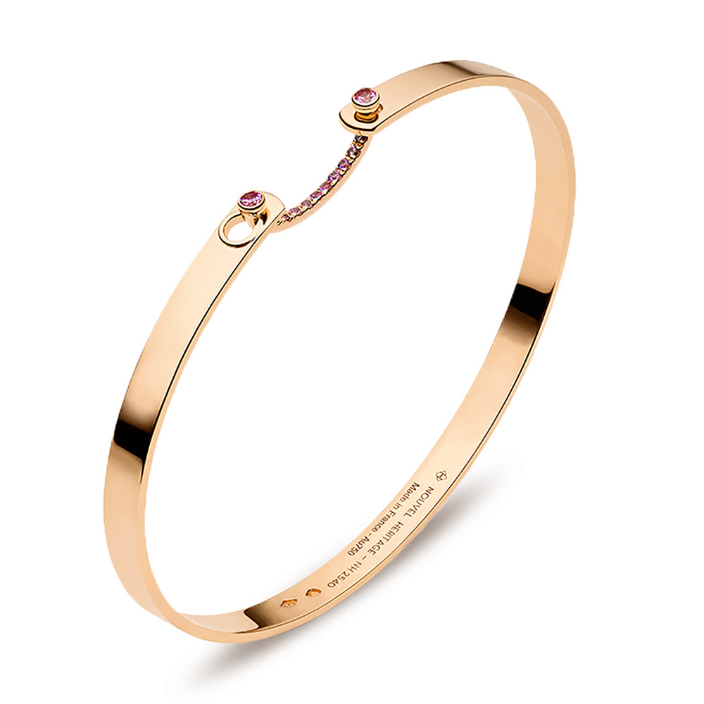 Baby Pink Mood Bangle in Rose Gold