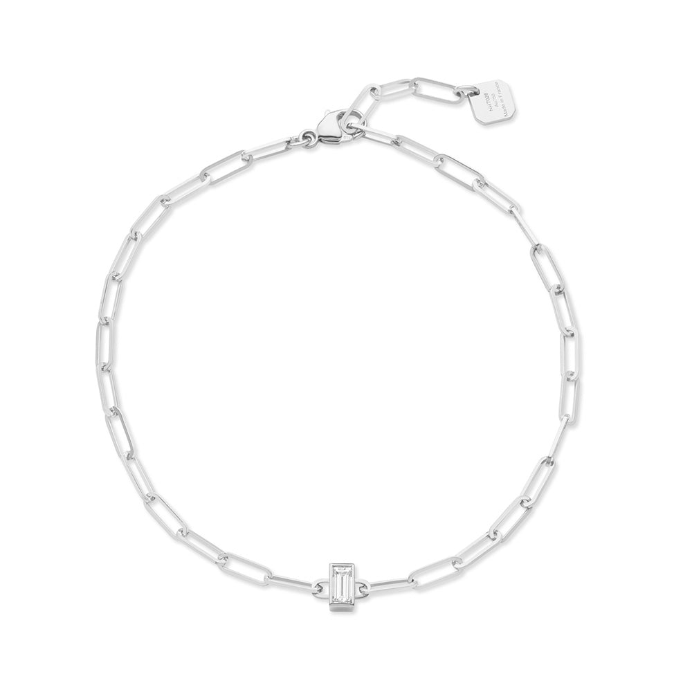 Baguette Diamond Classics Bracelet in White Gold