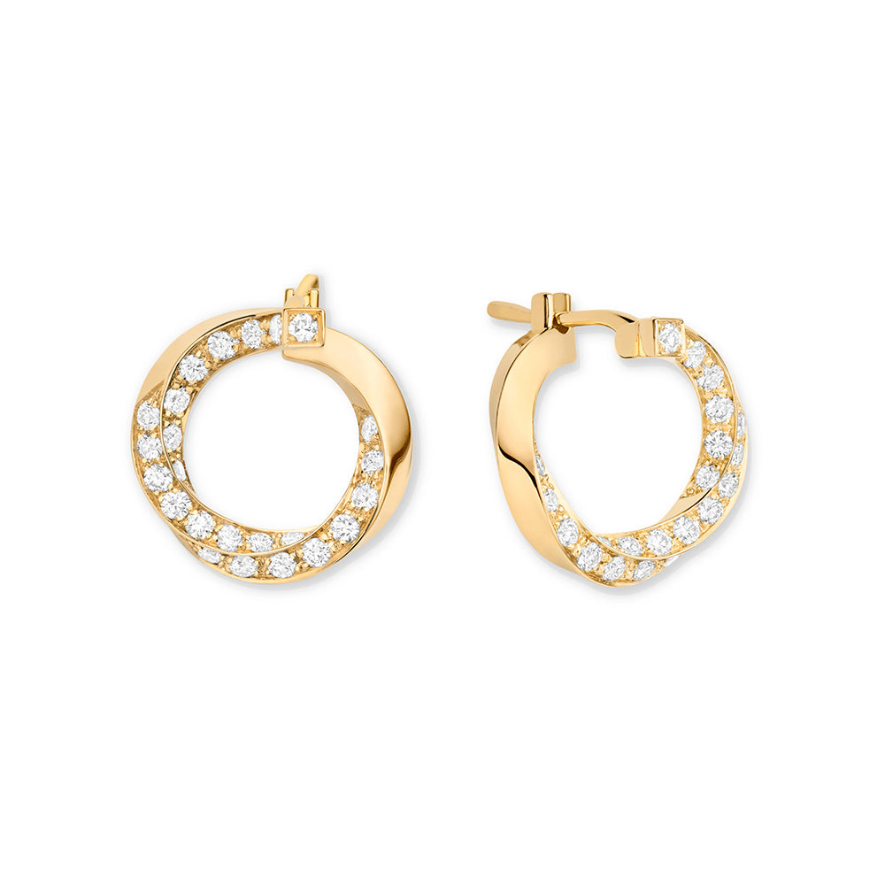 Diamond Thread Hoop Earrings