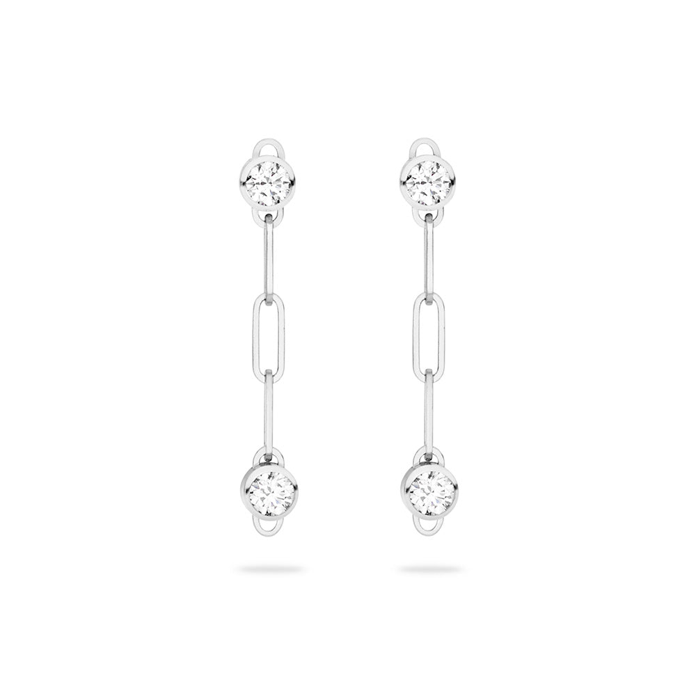 Diamond Round Duo Classic Earrings