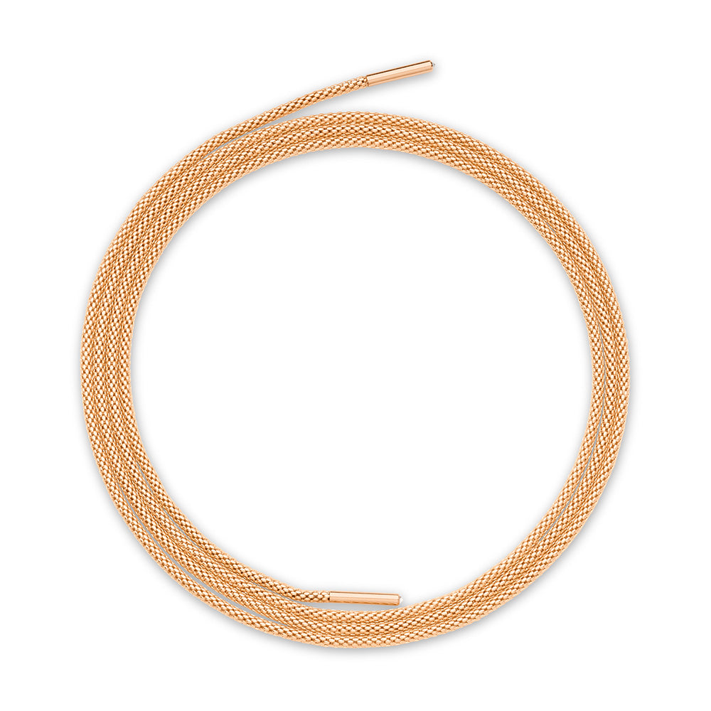 A Nouvel Heritage Latch Chain Rose Gold Partial Diamond Necklace on a white background.