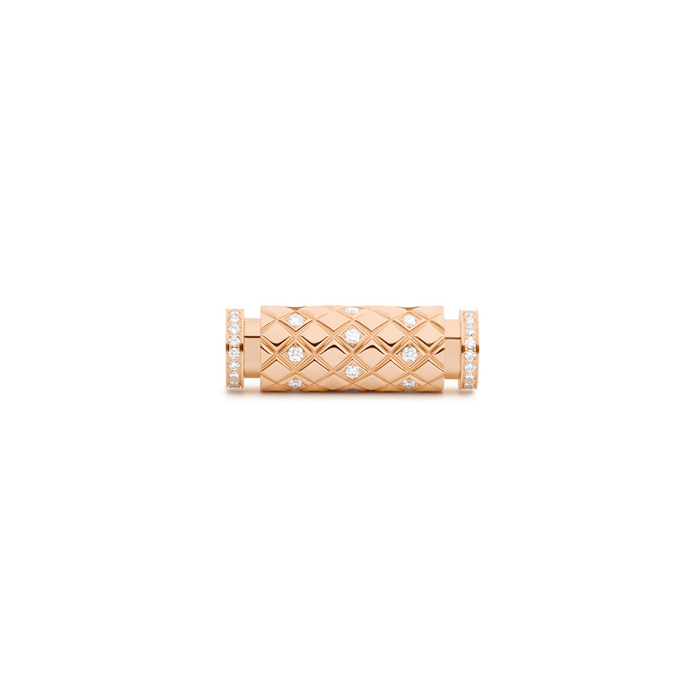 Latch Charm Partial Diamond in Rose Gold