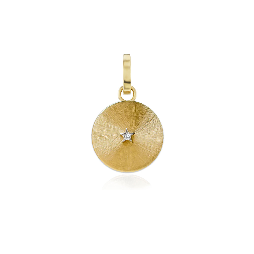 Ora Gold Silk Finish Round Charm