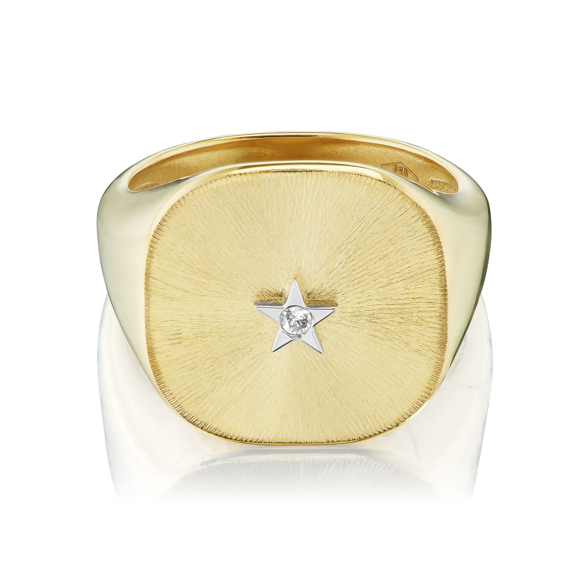 Ora Gold Cushion Signet Ring