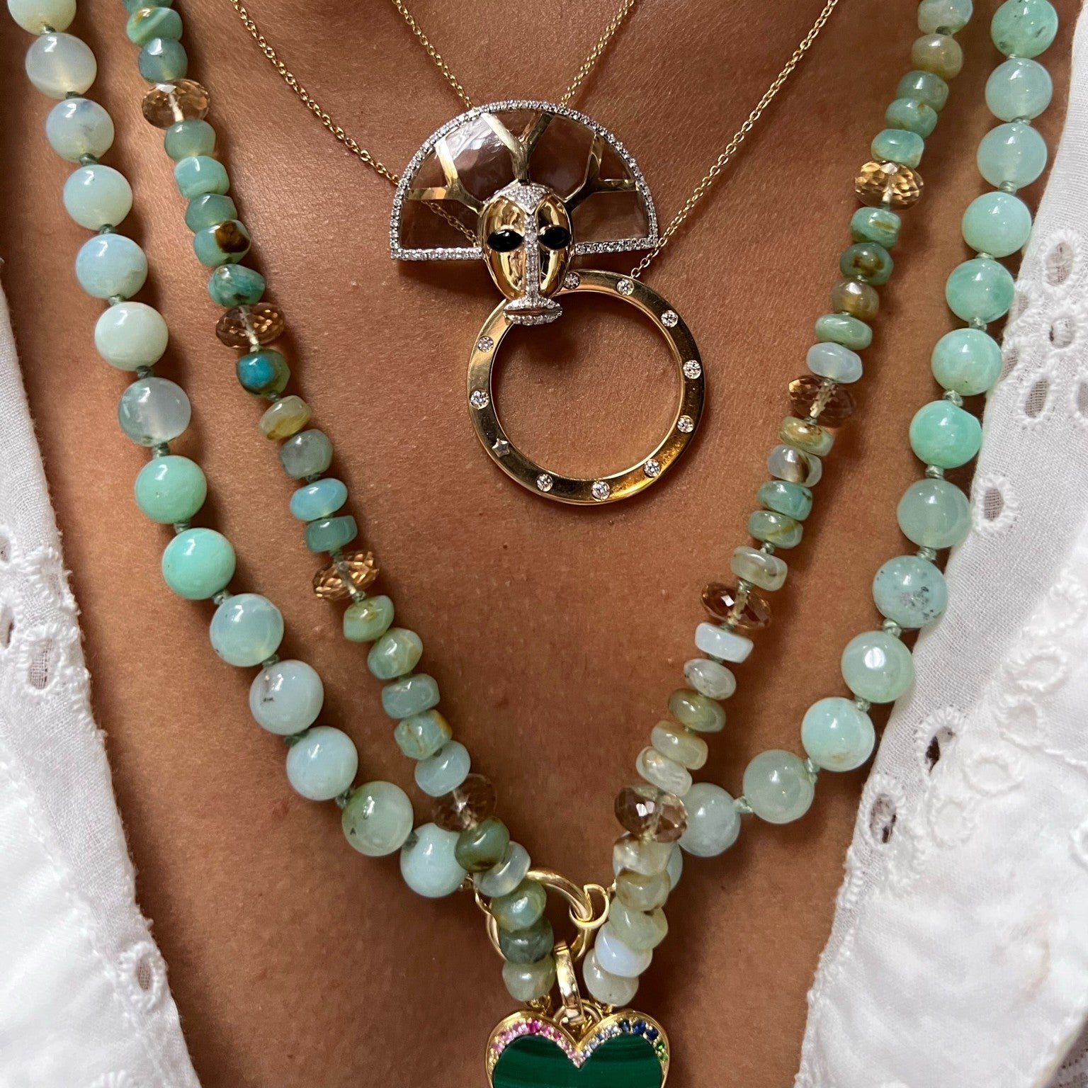 Chrysoprase Beaded Necklace