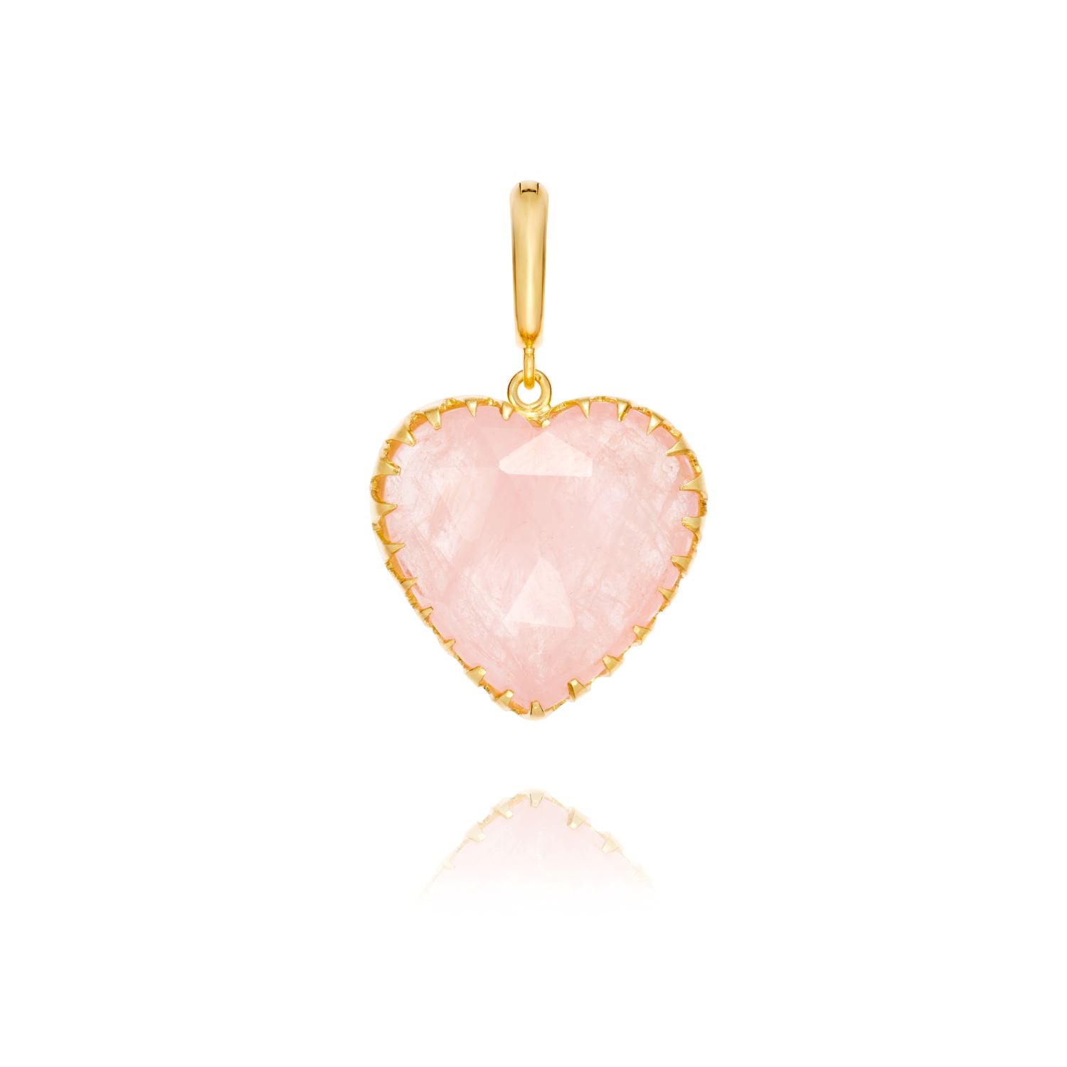 Small Morganite Heart Charm