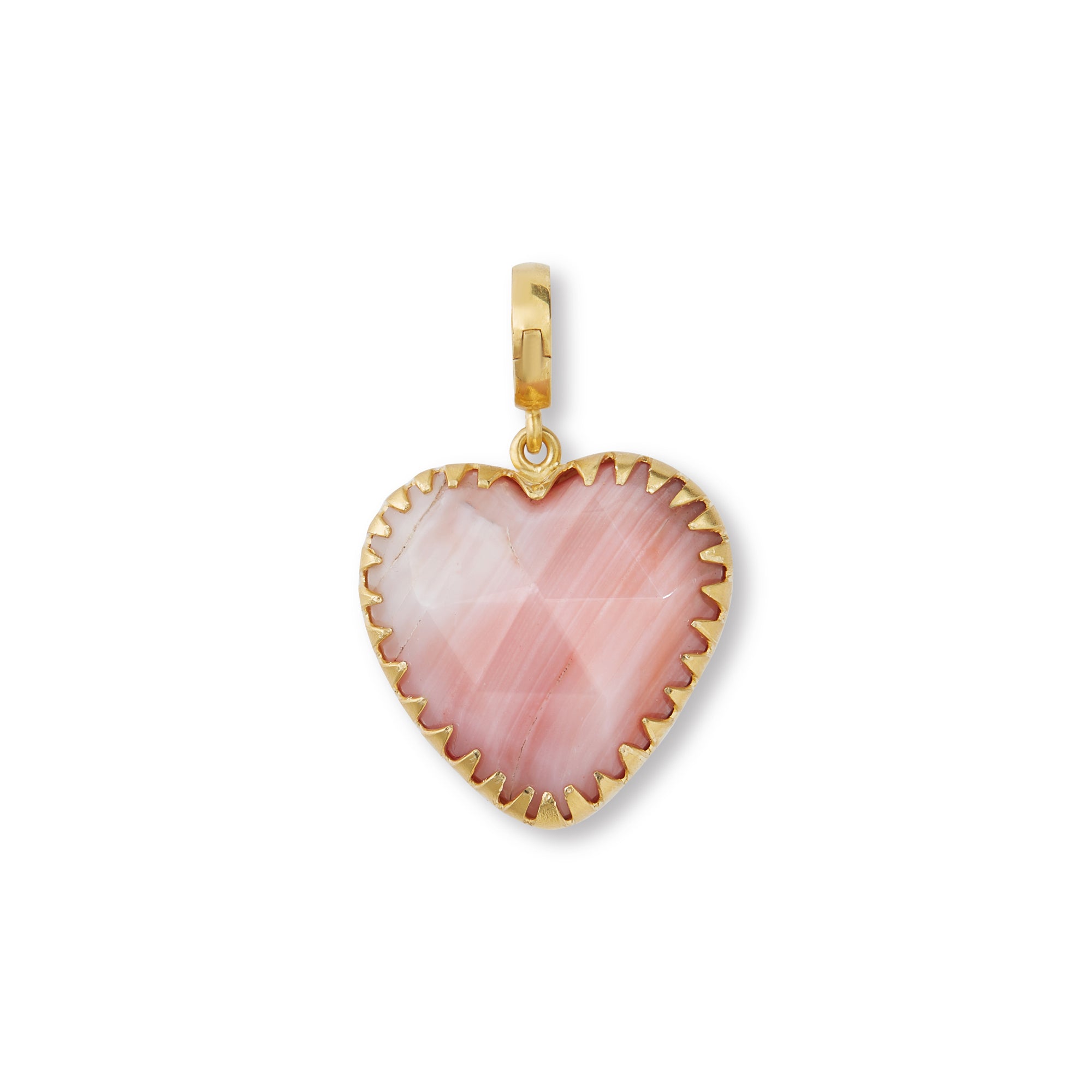 Small Pink Opal Heart Charm
