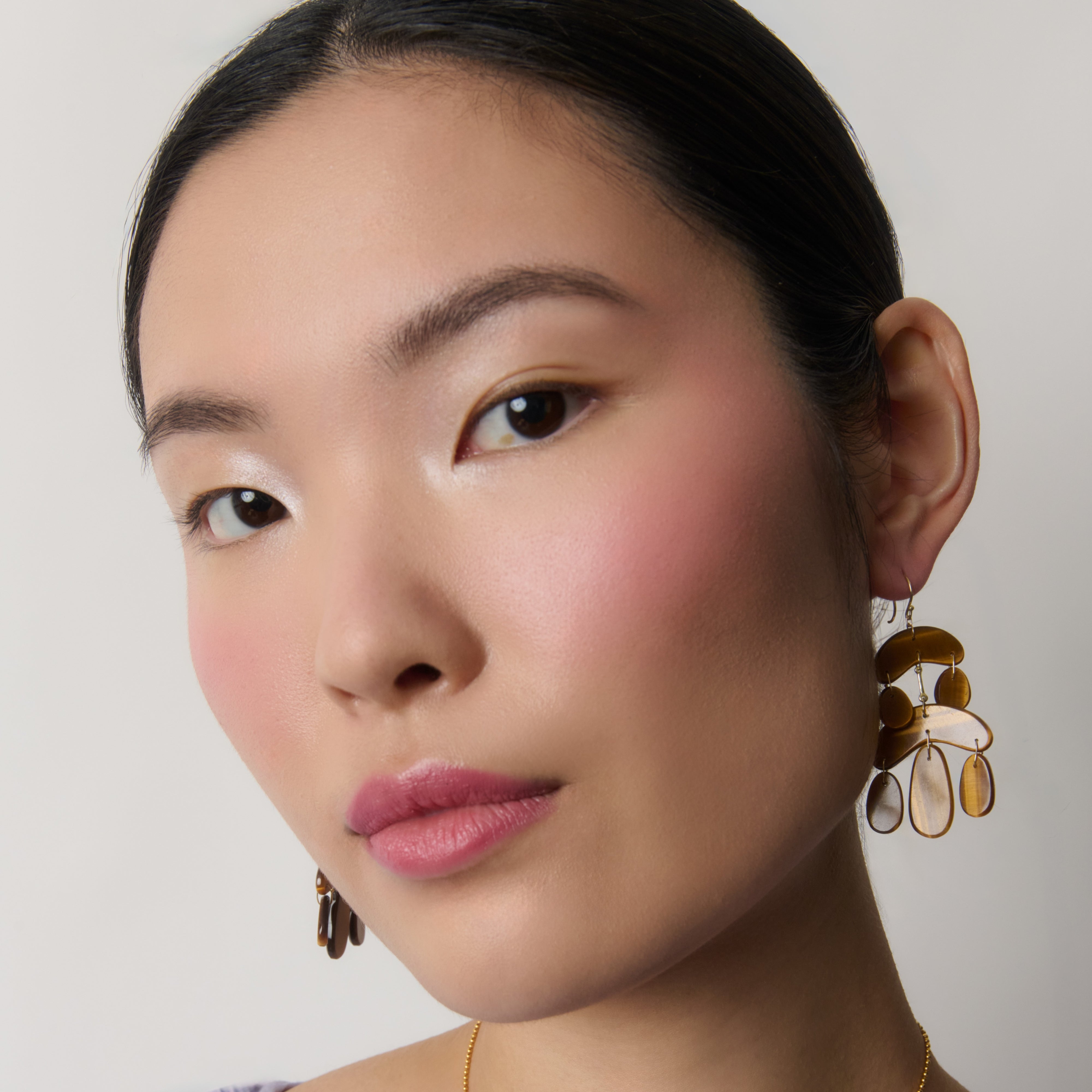 Tiny chandelier earring with Tiger Eye