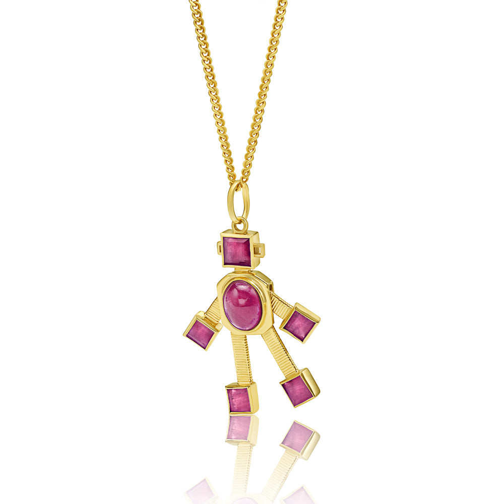 Ruby Reggy Robot Pendant