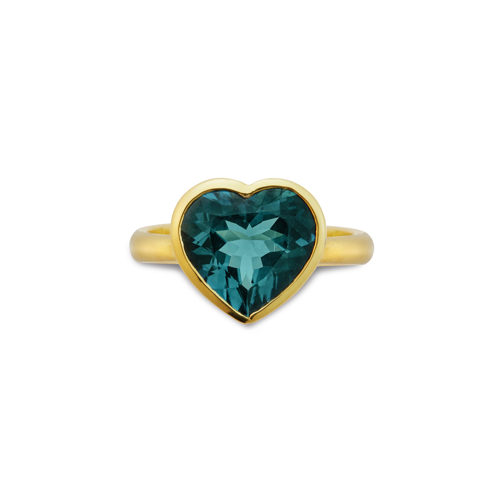 Indicolite Tourmaline Heart Ring