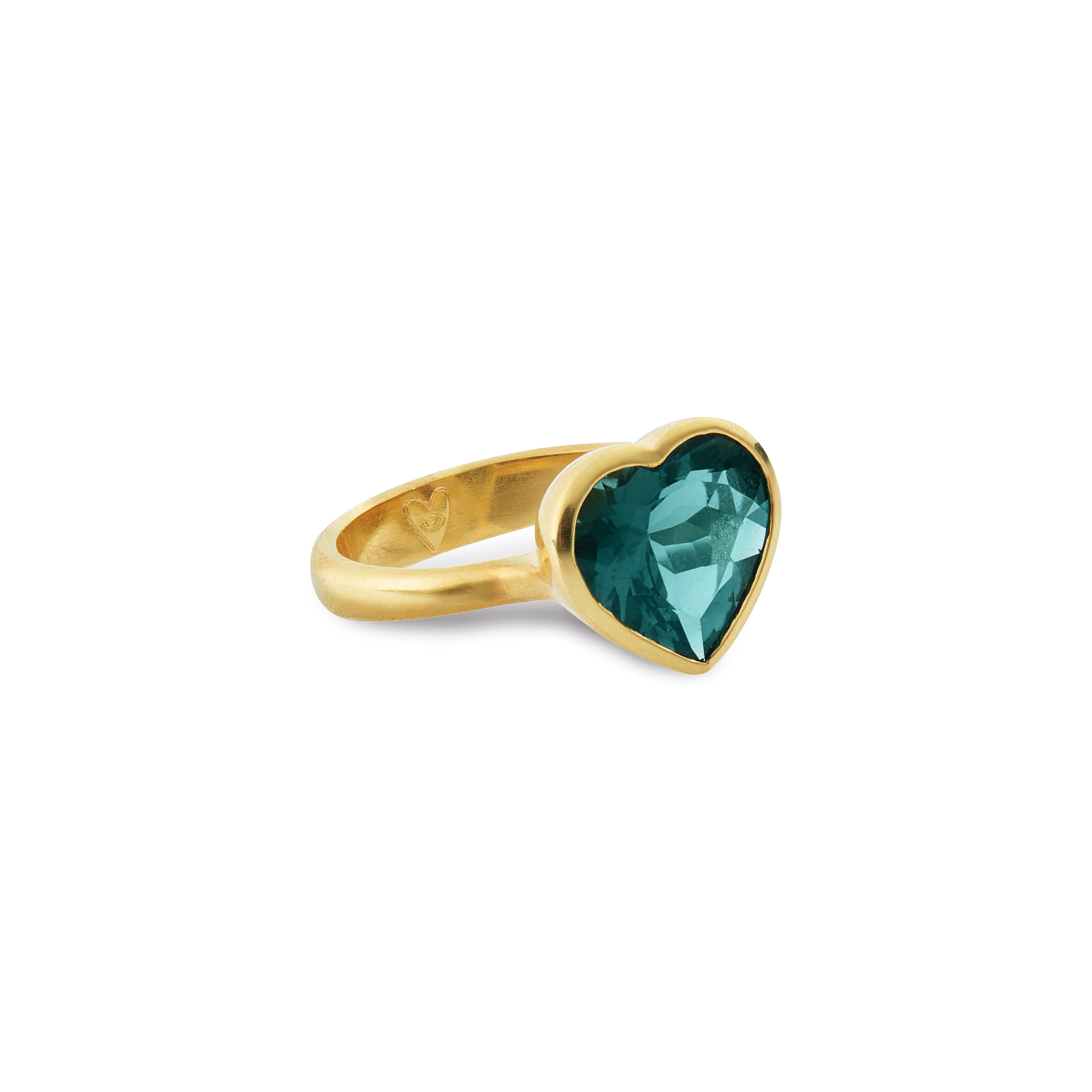 Indicolite Tourmaline Heart Ring