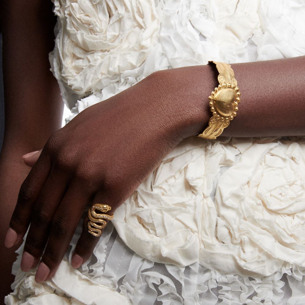 White Diamond Snake Ring