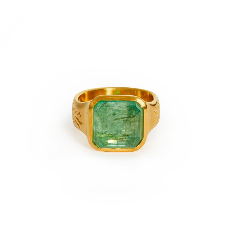 Emerald Olive Branch Ring