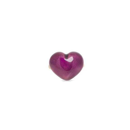 Purple Enamel Bubble Heart Ring