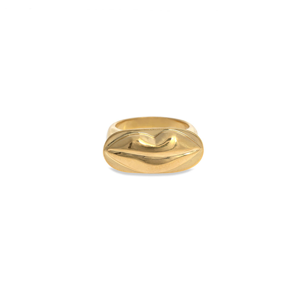 A Kiss Me Tender Ring by Christina Alexiou, with an oblong shape.