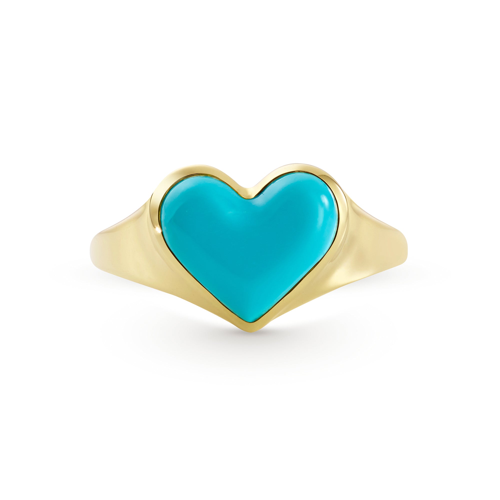 Love Lollipop Mini Ring Yellow Gold with Turquoise