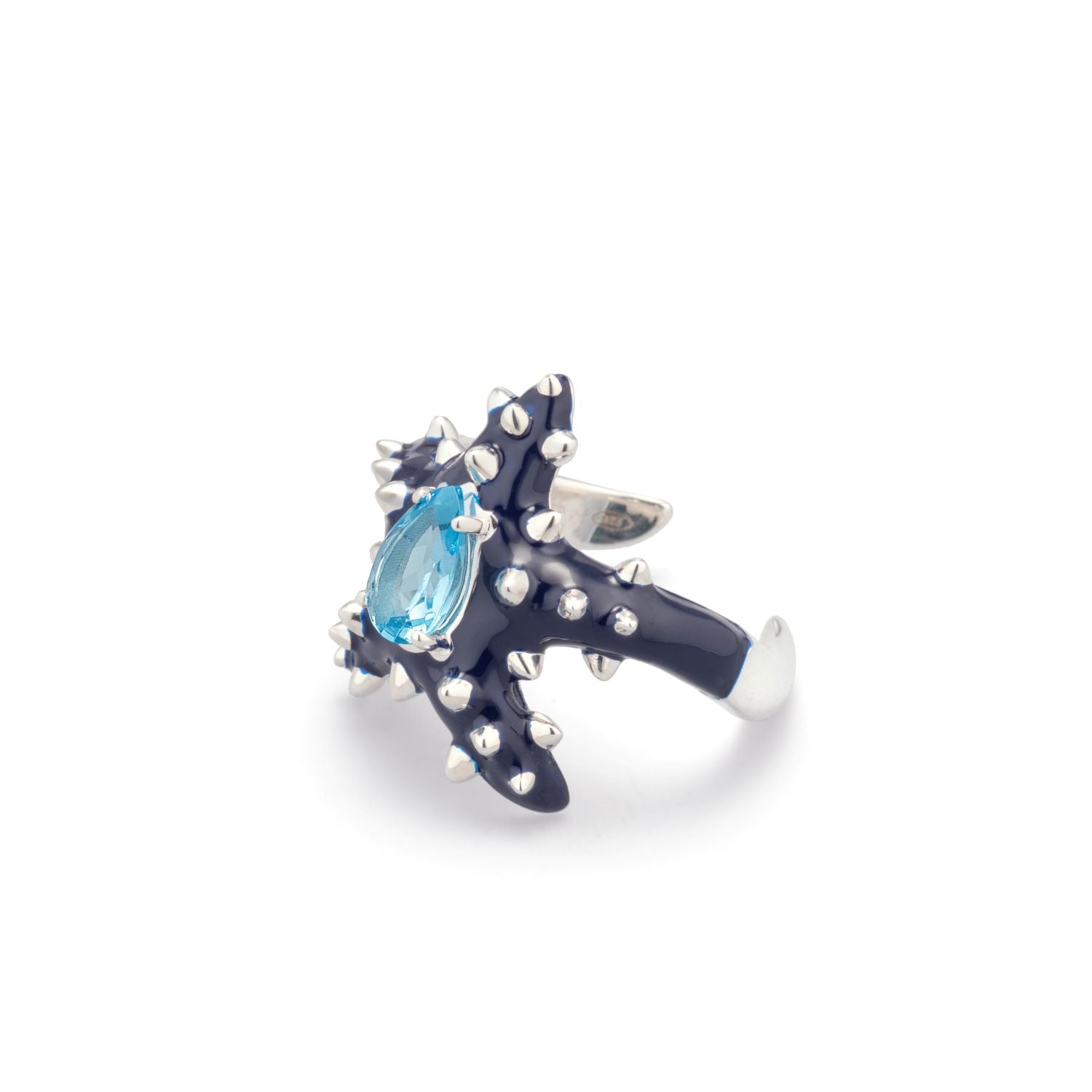 Spinosetti Navy Blue Topaz Star Ring