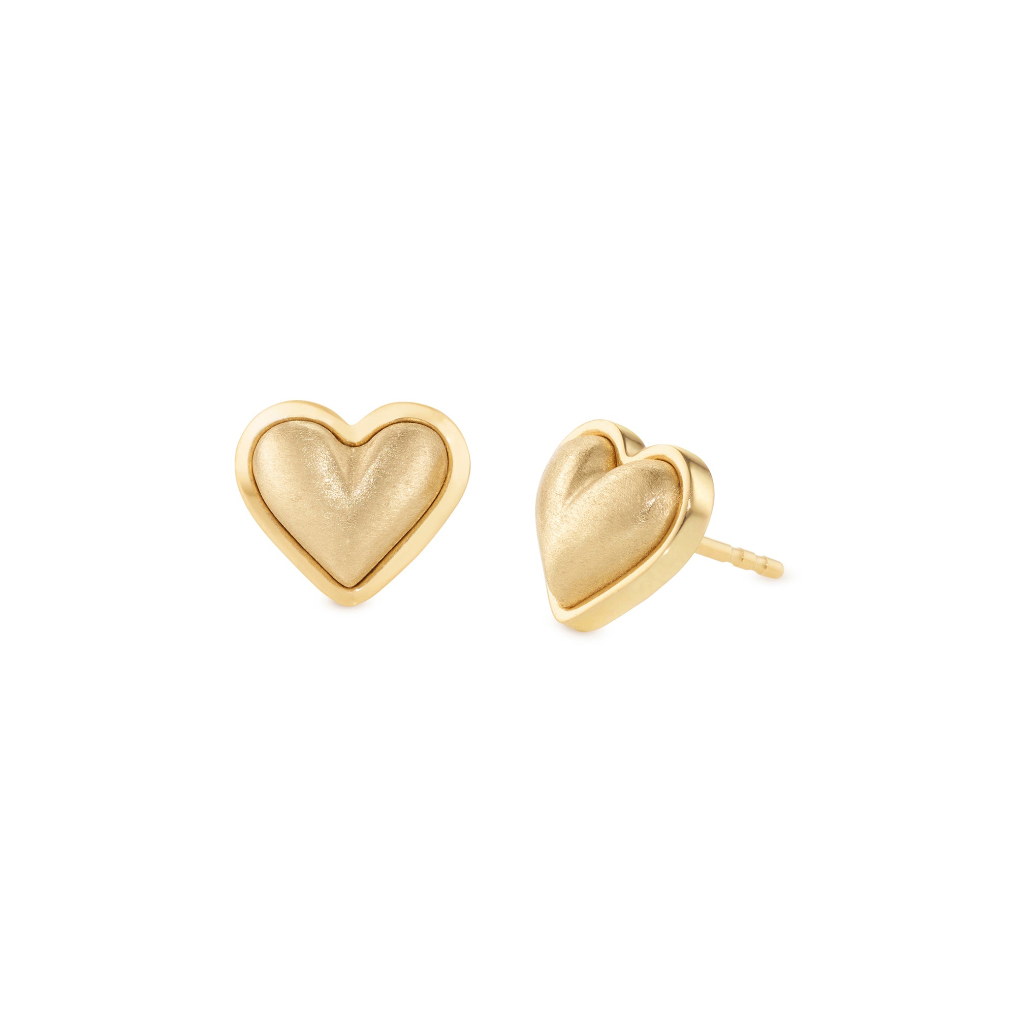 Love Sticker Studs in Yellow Gold